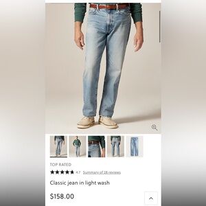 NWT J Crew Classic Straight Light Wash Jeans